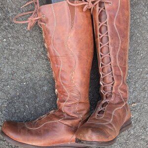 Dansko Vintage Knee High Lace Up Leather Boots